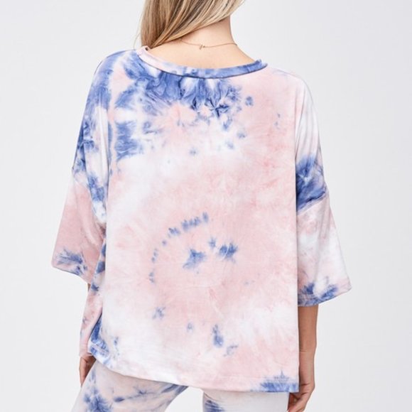 Tie Dye Biker Short/T-Shirt Loungewear Combo - Picture 4 of 7